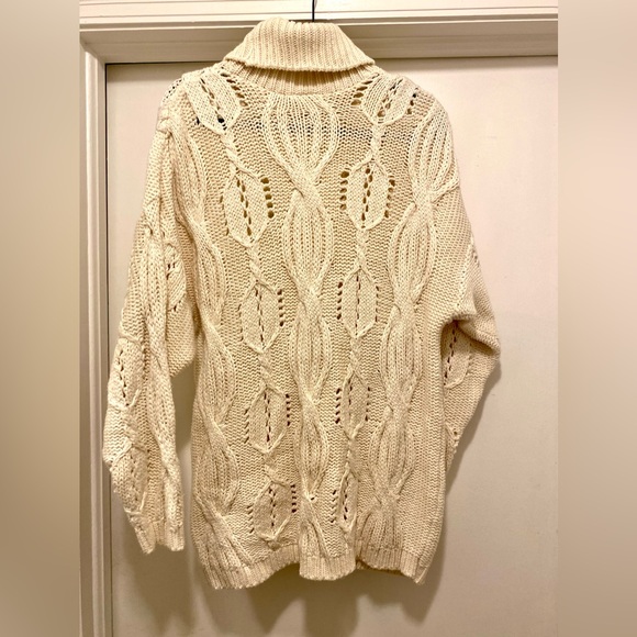 MODA INT’l Vintage Cotton 3D Knit Oversized Turtleneck Sweater Dress Size Small - Picture 3 of 6